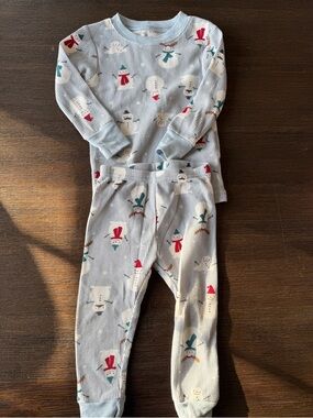 Carter’s Waffle Snowman Print Set 12M